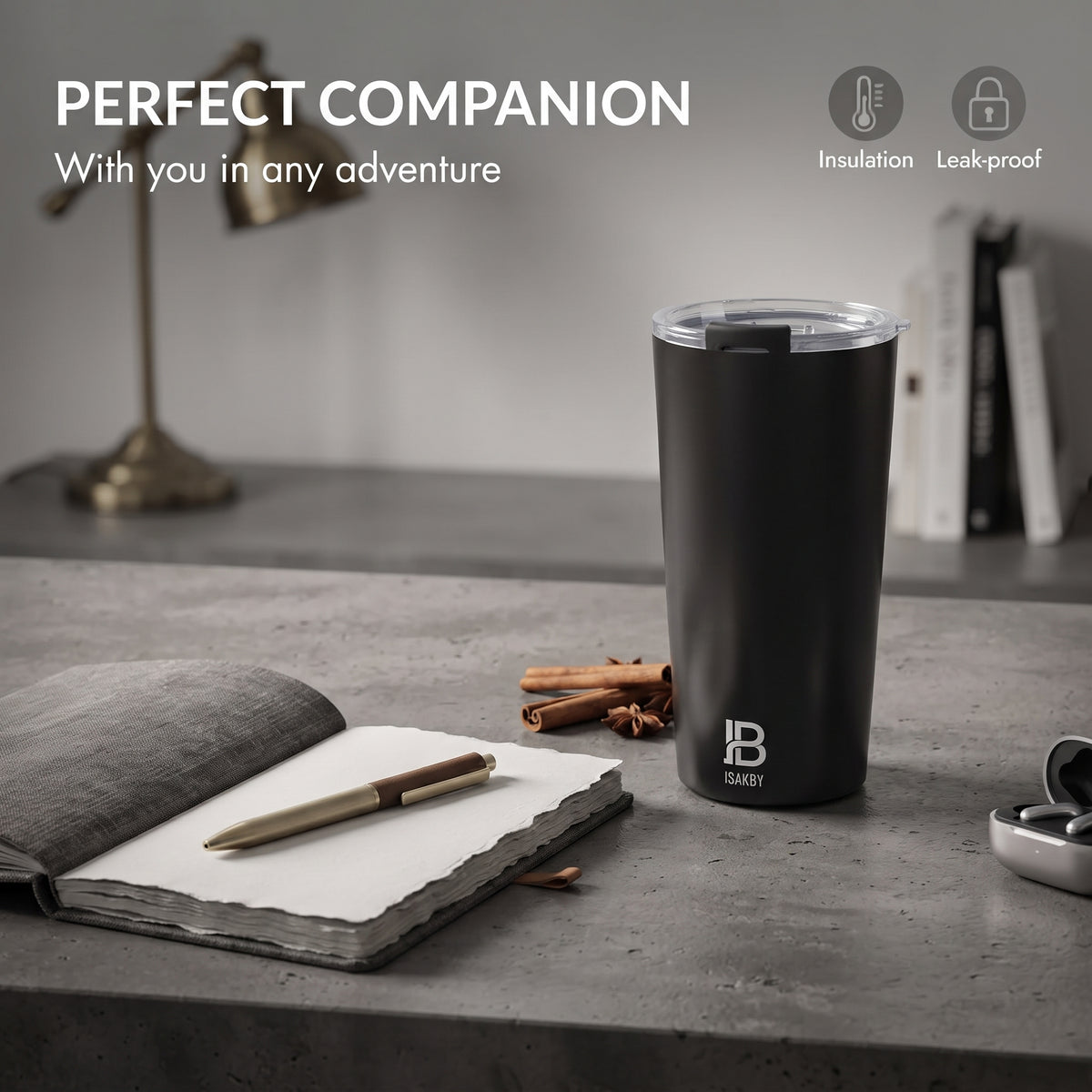 ISAKBY Matte Black Tumbler